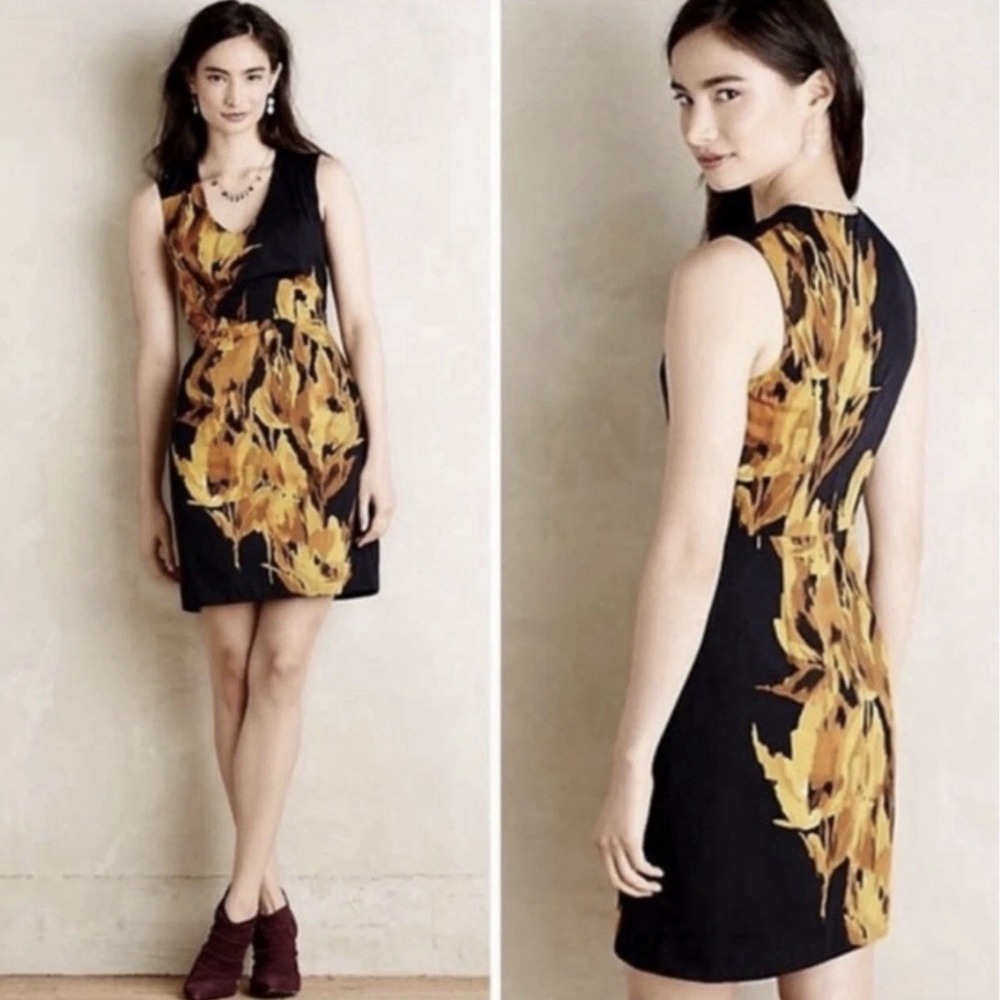 Tabitha Anthropologie Firebloom Dress 14 Black Witchy Whimsigoth Goth Halloween